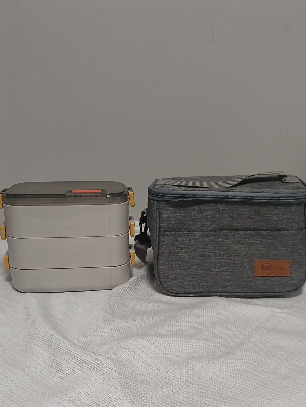Home Spon Gray Insulated Lunch Cooler Bag with Shoulder Strap - Unbranded